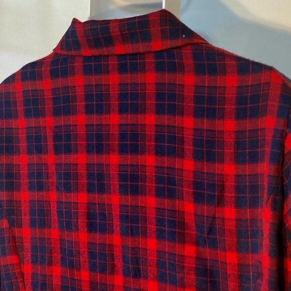 Say What SZ 1X Navy & Red Plaid Blazer Academia Heritage Old $ Preppy Work - Picture 5 of 8